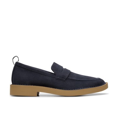 Clarks Mens Martock Lo Blue Suede Casual  Shoes