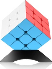 3x3 Speed Cube Stickerless with Stand  Tutorial: Problem-Solving Brain Teaser,