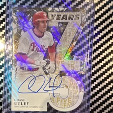 Topps 2026 75 Years Chase Utley Autograph Serial #31/50 Phillies Baseball