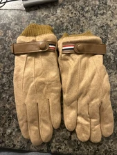 Zhangbo Men's Winter Gloves Suede Warm Split Finger Gloves Outdoor Sport Driving