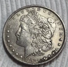 1890 P Morgan Silver Dollar Estimated Almost Uncirculated 58.  A0733