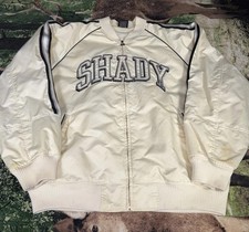 RARA giacca vintage Shady LTD S8 panna uomo XL hip hop full zip rap Eminem LEGGI