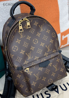 Louis Vuitton Springs MM Monogram Backpack Brown Gold Unisex Adults Classic