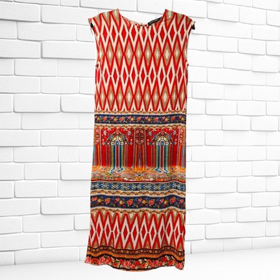 Vintage Boho Azteken Kleid - 100% Maulbeerseide - UK 8/10