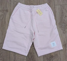 $670 Mens THOM BROWNE Cotton Drawstring Sweat Shorts Light Pink 3 - Large
