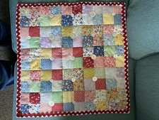 Hand stitched Handmade Quilt Block Baby Sampler w Buttons Baby Wall Art 24 x 24