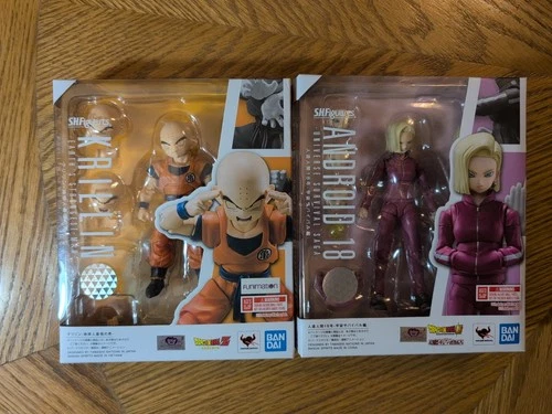 S.H.Figuarts Krilin & Android 18 "PAQUETE ESPOSO Y ESPOSA" "NUEVO" "VENDEDOR DE ESTADOS UNIDOS"