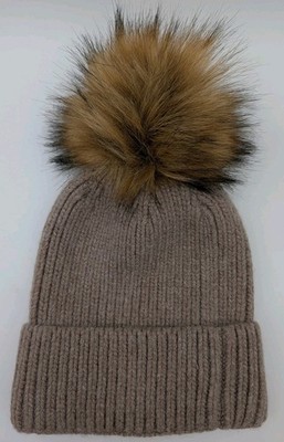 NORLA Canada Alpaca Wool Blend Winter Hand Knit Weave Beanie Hat with Pom