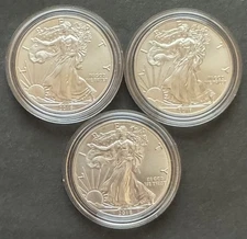 Lot of 3 2016-W American Silver Eagles UNCIRCULATED in OGP   Free US Shipping