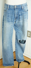 Men  s Lucky Brand 410 Athletic Fit Distressed Blue Jeans 36x32 Actual 38x31 
