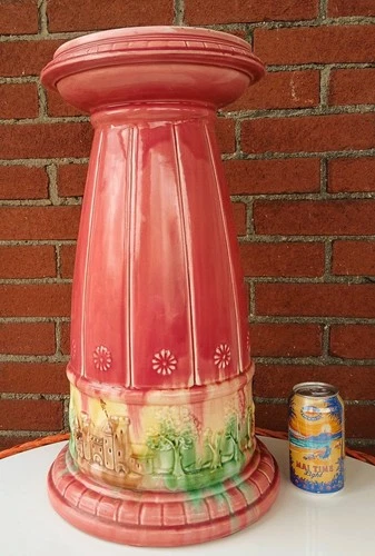 Roseville Pedestal, Blended? Majolica? c1900 Vintage Arts & Crafts Pottery