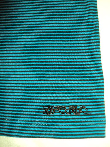 RIP CURL PENINSULA CREW STRIPED MEN'S T TEE SHIRT Large BLUE code X45 - Picture 8 of 8