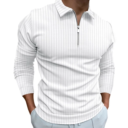 Mens Long Sleeve fashion Shirt Sport Slim Fit Zipper T Shirt Tops - Picture 3 of 18