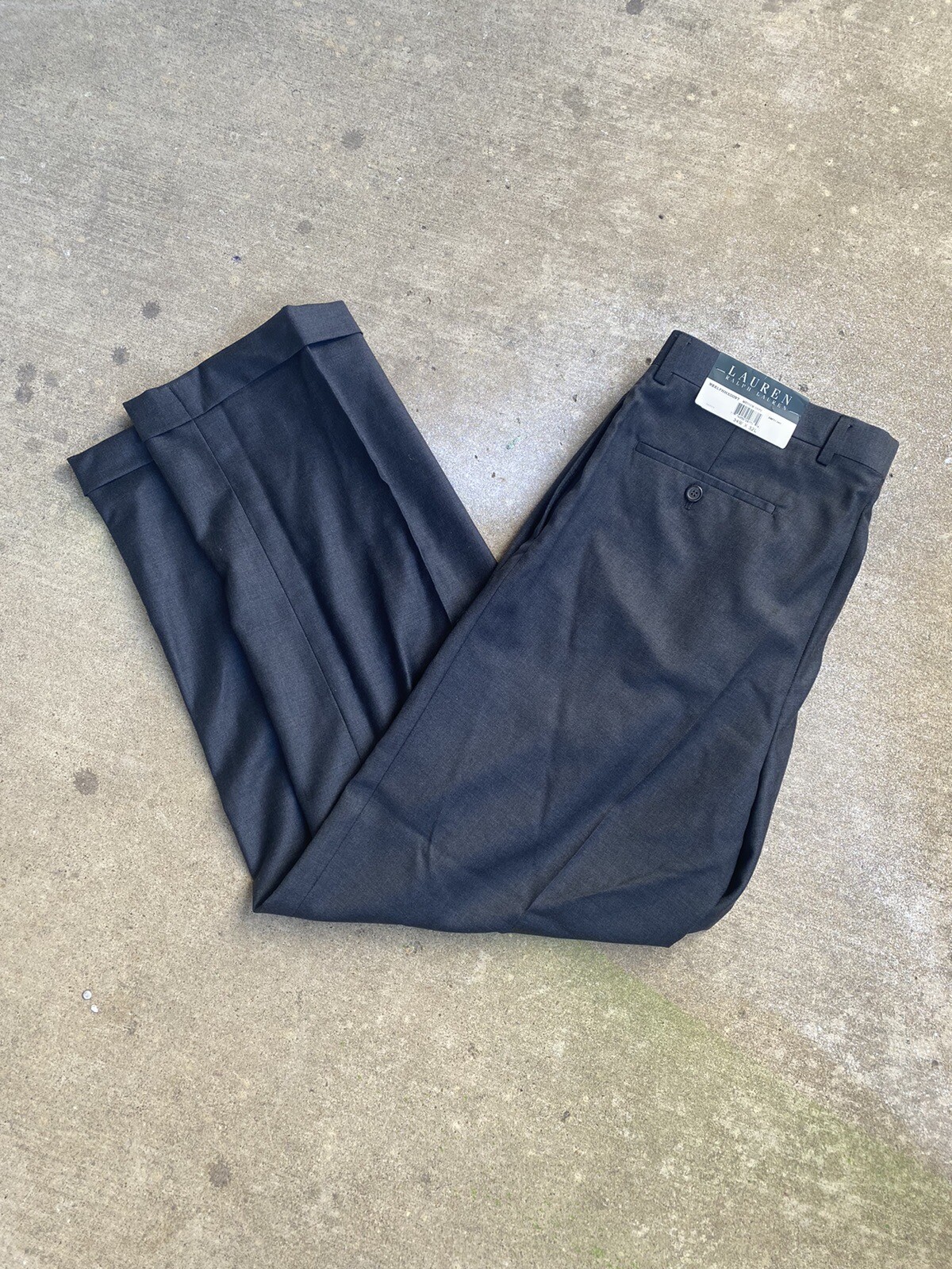 Vtg POLO Ralph Lauren Size 34 X 32 Gray Wool Cashmere DRESS PANTS Italy