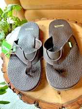Sanuk Root Beer Cozy Brown Casual Yoga Mat Flip Flops Thong Sandals Size 6-7