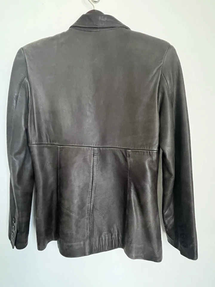 CLASSIQUES ENTIER Vintage Distressed Leather Women’s Blazer Jacket Sz Small - Image 2 of 4