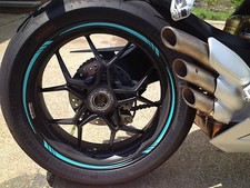 KIT VINILO CALCOMANÍA CINTA ADHESIVA CINTA RUEDA RAYAS LLANTA COCHE MOTO TURQUESA VERDE AZULADO