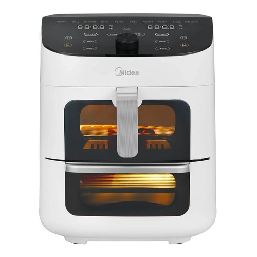 NEW Midea 11-quart Dual Basket Air Fryer Oven Wi-Fi & App Connected MAD1119DBPW - Picture 3 of 8