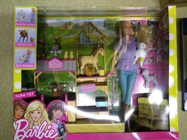 barbie farm vet doll and playset