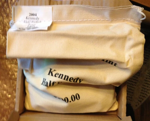 2004 P & D KENNEDY HALVES $100 SEALED UNCIRCULATED MINT BAG