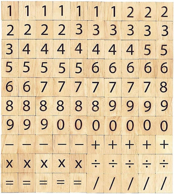 100 Pcs Wooden Number Symbol Tiles for Crafts, Pendants, Spelling, Scrapbooking,