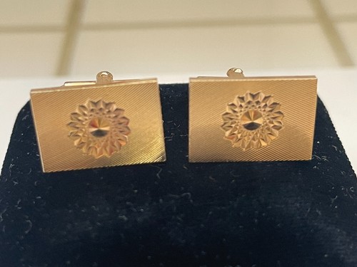 VINTAGE GOLD FINISH CUFFLINKS, DATED 1960'S