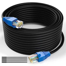 Cat6 Outdoor Ethernet Cable (250 Feet) CCA Copper Clad Waterproof Direct Burial