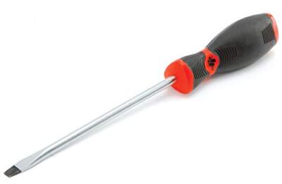 Performance Tool W30989 Black & Red Slotted Screwdriver, 1/4'' x 6''