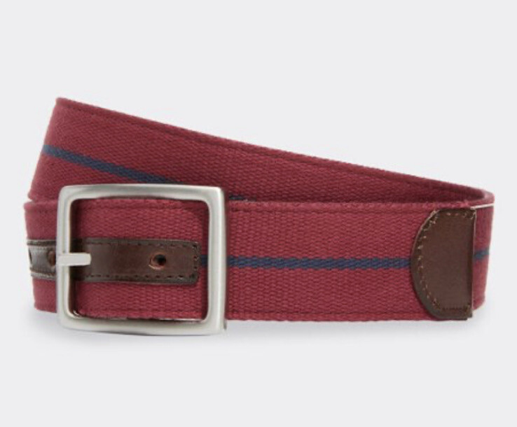 Vineyard Vines Leather and Webbing Reversible Belt Rosewood  display picture 1