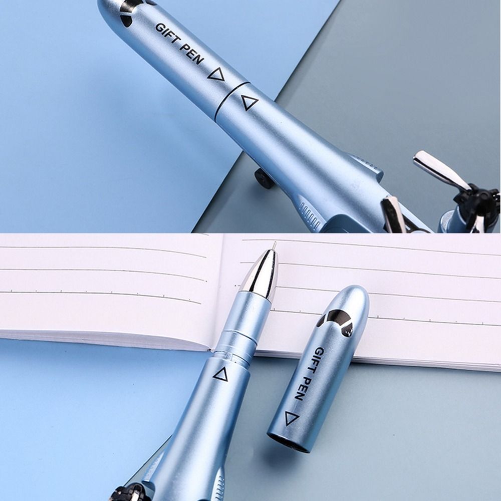 Student 0.5mm Black Ink Gel Pen Airplane Shape Helicopter Neutral Pen