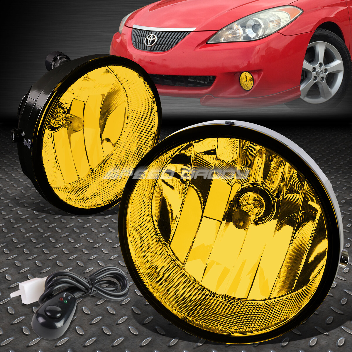 Amber Bumper Fog Lights With Switch For 2005-2012 Toyota Tacoma & 2007-2014 Tundra