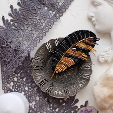 DIY Jewelry making kit "Pen", Seed beaded brooch, Bead Embroidery Kit