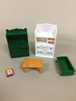 vtg Calico Critters Sylvanian Families lot of furniture green dresser  nursery | eBay