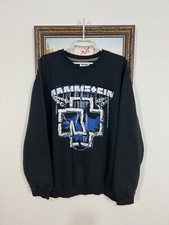 Gildan Rammstein Over Print Band Sweatshirt Black Crewneck Rare Mens Size L