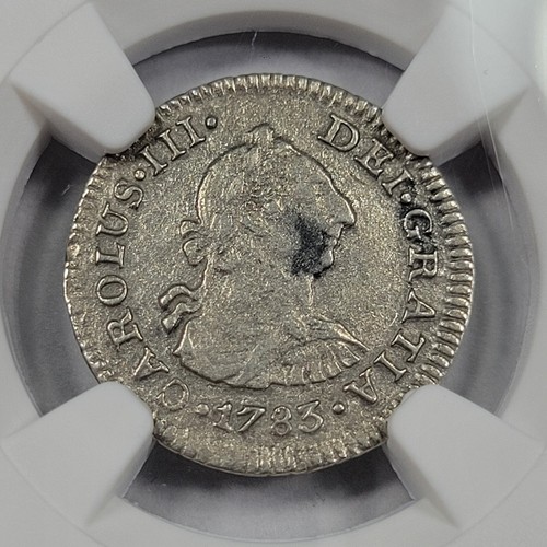 1783 Mexico 1/2 Real EL CAZADOR SHIPWRECK NGC Certified XF Carolus III *J427 - Picture 2 of 3