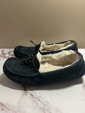 UGG Dakota Black Suede Fur Slippers Womens Size 7