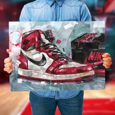 Poster Nike Air Jordan 1 Chicago 1985 Shoebox (50 x 70 cm / 19,68 x 27,56 pollici)