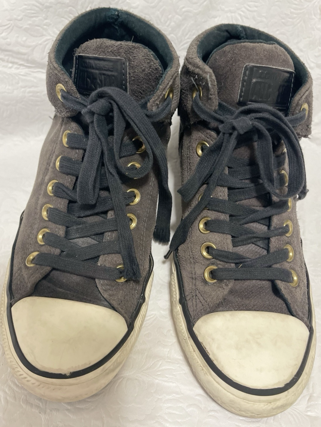 SAOLA Scarpe Converse Uomo CTAS Street Hi Almost Nero Egret Nero Scamosciato Uomo 7 Ottime Condizioni