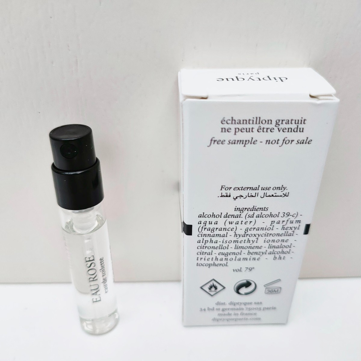 Diptyque Eau Rose Eau De Toilette mini Spray Fragrance, 2ml, Brand