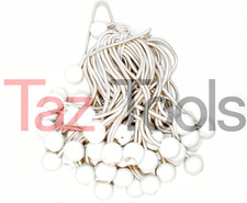 100 pcs 6 White Ball Bungee Bungie Cord Heavy Duty Canopy Tarp Tie Downs Straps