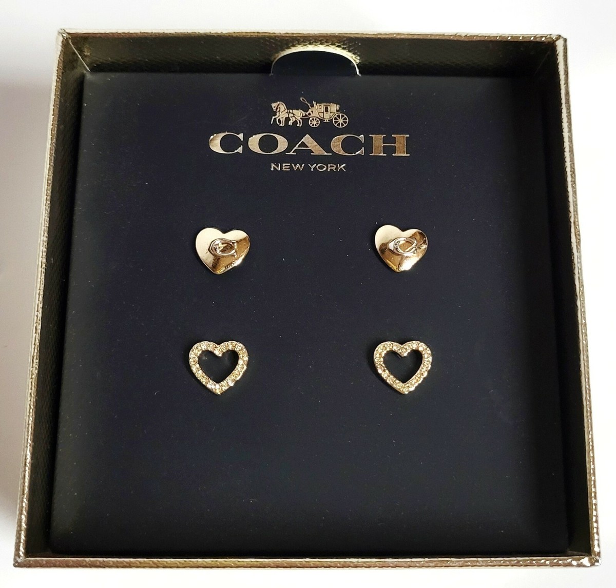 Jewelry Coach Heart Earrings Coach Heart Stud Earring Set Of Two