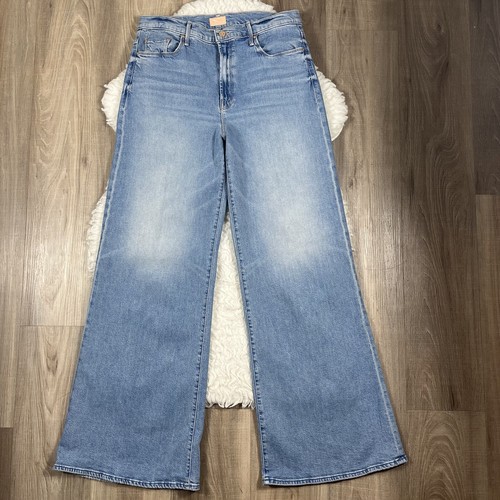 Mother The Twister Skimp wide leg jeans 33 Light Blue - Picture 3 of 10