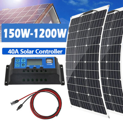 12V 900W Watt Mono Solar Panel Power RV Camping Home Boat Camp Off Grid 12BB New