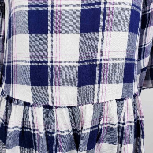 Ten Sixty Sherman Girls Blue Pink Plaid Peplum Top Size 12/14 New without tags - Picture 4 of 8