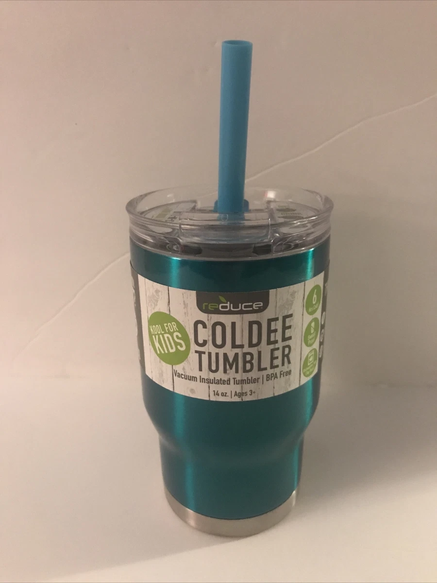 NEW Reduce 3-in-1 Teal 14oz Cup Coldee Stainless Steel Tumbler Lid