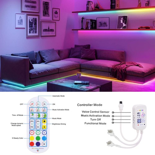 WS2812B RGB LED Strip Neon Flex Rope Light Waterproof Outdoor UK Plug Wifi APP - Picture 10 of 28