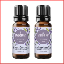 LAVENDER ESSENTIAL OIL Massage Aromatherapy Skin Hair 10ml 2 Pack EDENS GARDEN