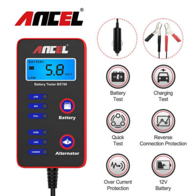 BST60 12V Auto Batterietester Digital KFZ Diagnosegerät Akku Prüfer Testgerät DE