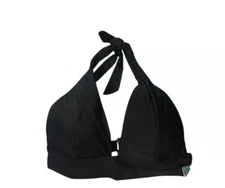 Women’s Black Bikini Top Push Up Halter Classic Triangle Small Bathing Suit Swim