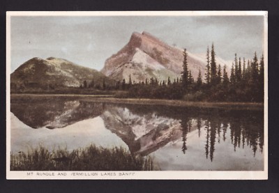 c1910 Mt.Rundle & Vermillion Lakes B.C. Canada mountains Byron Harmon ...